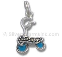 Sterling Silver Scooter with Marcasite Stone
