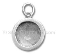Sterling Silver Plain Circle Picture Frame Charm