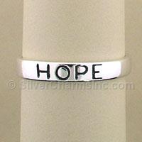 Silver Message "Hope" Band Ring