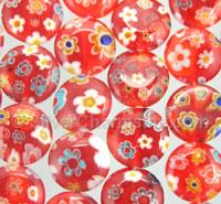 Circular Flower Glass Beads