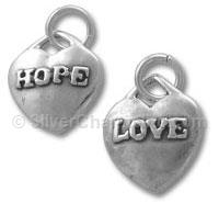 Silver Message Heart Charm