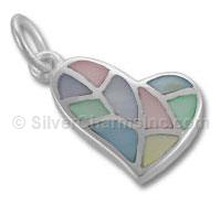 Multi Color Mother of Pearl Heart Charm
