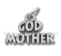 Sterling Silver God Mother Word Charm