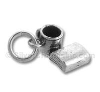 Sterling Silver Book and Cup Charm