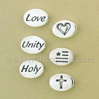 Silver Double Sided Message Bead