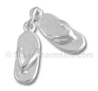Sterling Silver Pair of Thong Sandals Charm