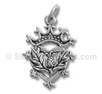 Celtic Symbol with Crown and Leaves Charm