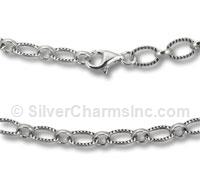 Sterling Silver Hammered Oval Chain