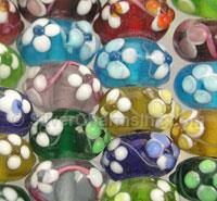 Multi Color Glass Bead with Flowers