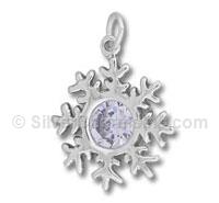 Snowflake with Clear CZ Stone Charm
