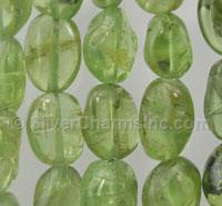 Oval Green Garnet Beads