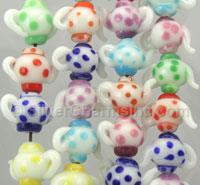 Spotted Tea Pot Glass Beads