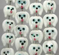 White Puppy Glass Beads