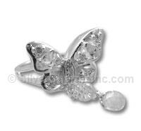 Clear CZ Butterfly  Ring