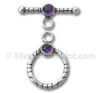 Small Toggle with Amethyst Stone