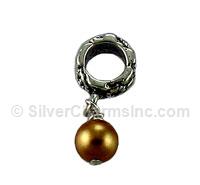 Pearl with Sterling Silver Flower Spacer