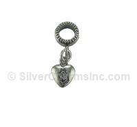 Silver Spacer Bead with Heart