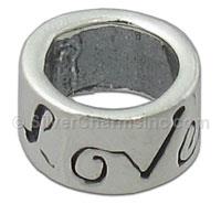 "Love" Silver Spacer Bead