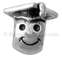 Smiley Face with Graduate's Cap Spacer Bead