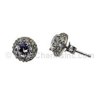 6mm Solitaire Round CZ Silver Stud Earrings