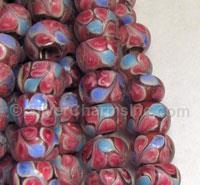 Red And Blue Glass Lampwork Beads