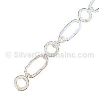 Hammered and Oval Circle Link Chain
