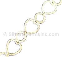 Hammered Circle and Heart Chain
