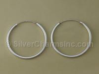 Silver 25mm Endless Hoop Earrings