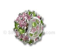Rose and Peridot Spacer Bead