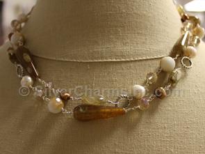Pearl, Crystal, Agate Necklace
