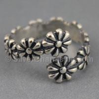 Daisy Sterling Silver Adjustable Ring