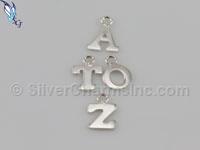 alphabet, letter initial charms, block font, gold filled, sterling silver