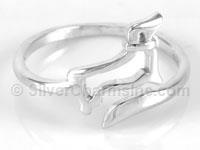 Sterling Silver Cutout Dachshund Adjustable Ring
