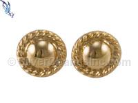 Gold Filled Circle Rope Stud Earrings