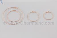Sparkle Wire Hoop Earrings Rose Gold Filled
