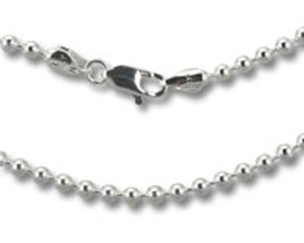 Silver beaded necklace with lobster clasp