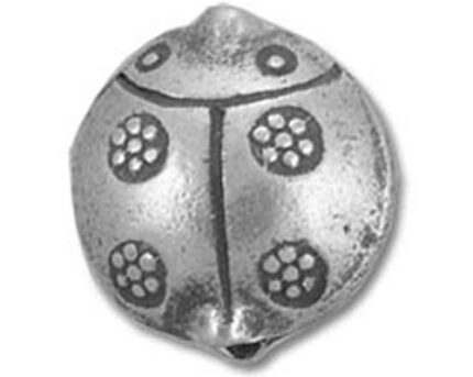 Silver ladybug charm bead