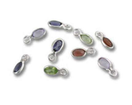Assorted small teardrop gemstone charms with loops