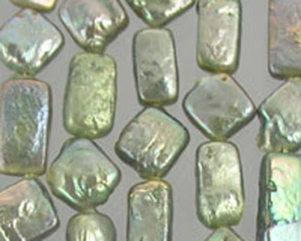 Iridescent rectangular freshwater pearl beads