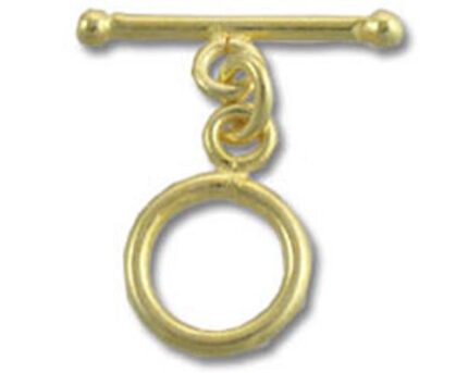 Gold T-bar toggle clasp with circular ring