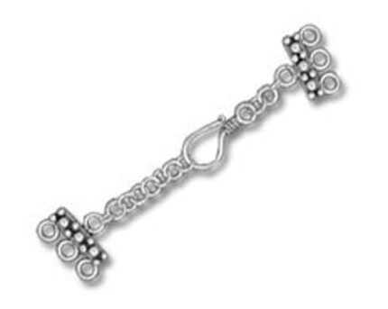 Silver decorative jewelry connector clasp