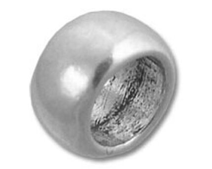 Polished silver hollow jewelry bead