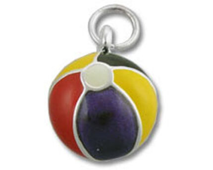 Colorful enamel beach ball charm pendant