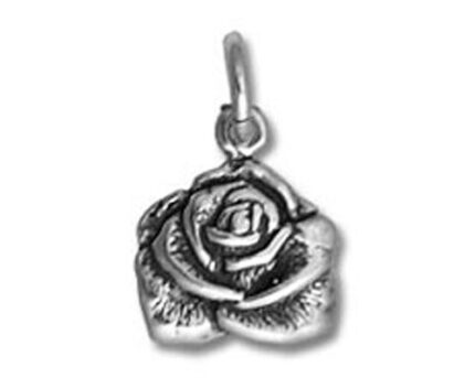 Silver rose pendant charm