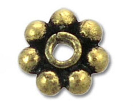 Antique brass flower shaped spacer bead
