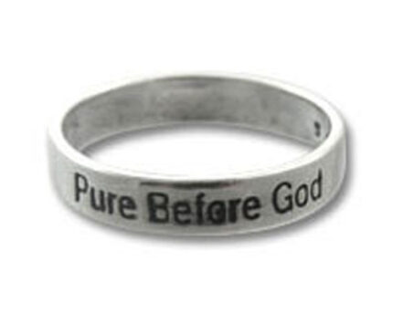 Silver ring engraved "Pure Before God
