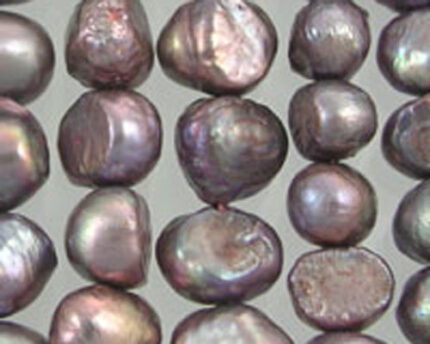 Iridescent purple baroque freshwater pearl beads