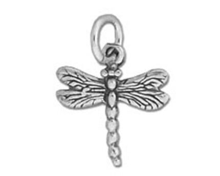 Silver dragonfly pendant charm
