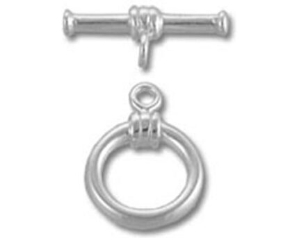 Silver round toggle clasp for jewelry