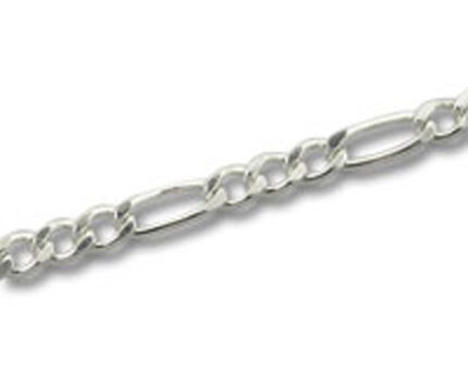 Close-up of silver Figaro chain